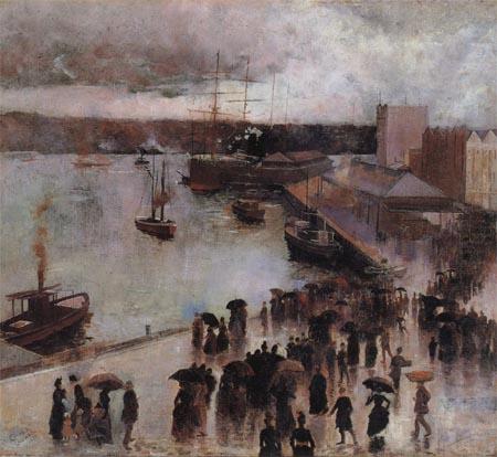 Departure of the SS Orient from Circular Quay, Charles conder